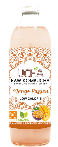 Kombucha z mango i marakują niska zawartość cukru fair for life 350 ml - Karma Kombucha (EKO)