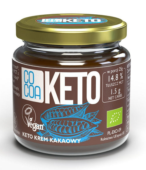 Krem migdałowo kakaowy z olejem MCT bez dodatku cukru bezglutenowy KETO 200 g - Cocoa (EKO)