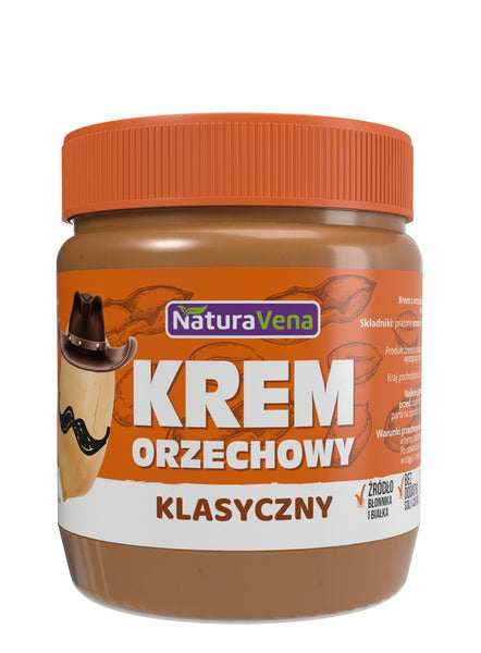 Krem orzechowy klasyczny 100 % bez dodatku soli i cukru 340 g - Naturavena