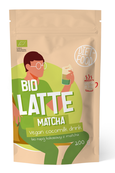Latte matcha napój kokosowy z matchą 200 g - DIET-FOOD (EKO)