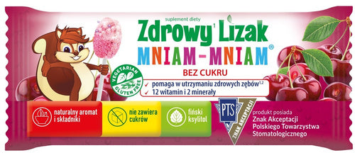 Lizak wiśniowy wiśni musujący na odporność bezglutenowy 6 g - Mniam Mniam