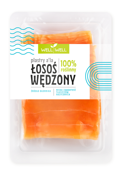Łosoś wędzony roślinny plastry 100 g - Well Well