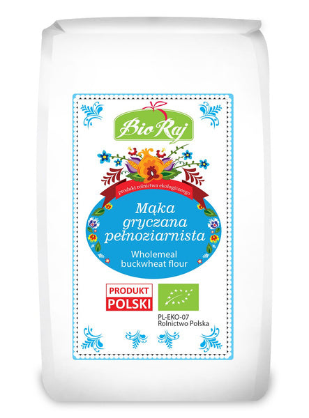 Mąka gryczana pełnoziarnista polska 600 g - Bio Raj (EKO)
