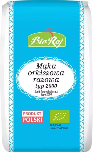 Mąka orkiszowa razowa typ 2000 1 kg  - Bio Raj (EKO)