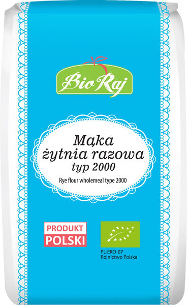 Mąka żytnia razowa typ 2000 polska 1 kg - Bio Raj (EKO)