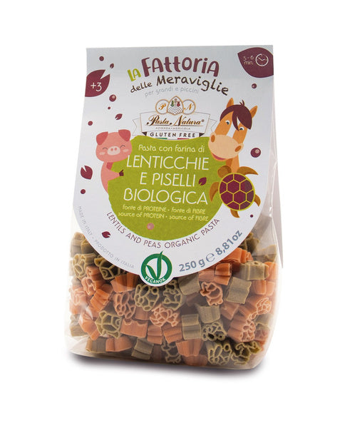 Makaron dla dzieci zwierzęta z soczewicy i groszku bezglutenowy 250 g - Pasta Natura (EKO)