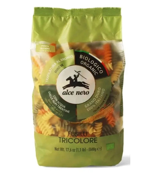Makaron fusilli semolinowy trójkolorowy 500 g - Alce Nero (EKO)