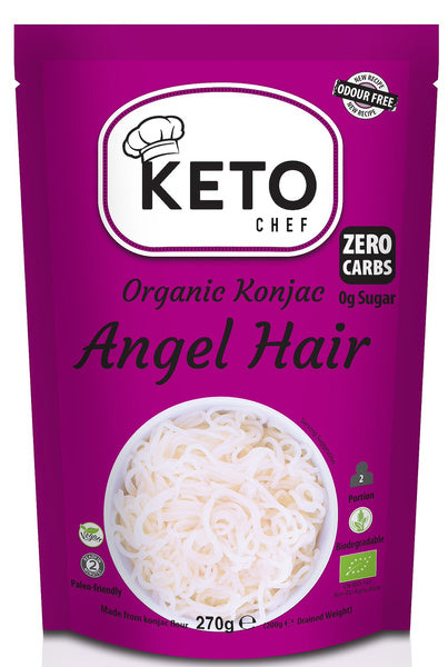 Makaron konjac angel hair bezglutenowy 270 g (200 g) - Keto Chef (Better Than Foods) (EKO)