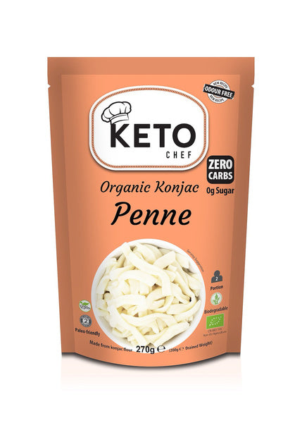 Makaron konjac penne bezglutenowy 270 g (200 g) - Keto Chef (Better Than Foods) (EKO)