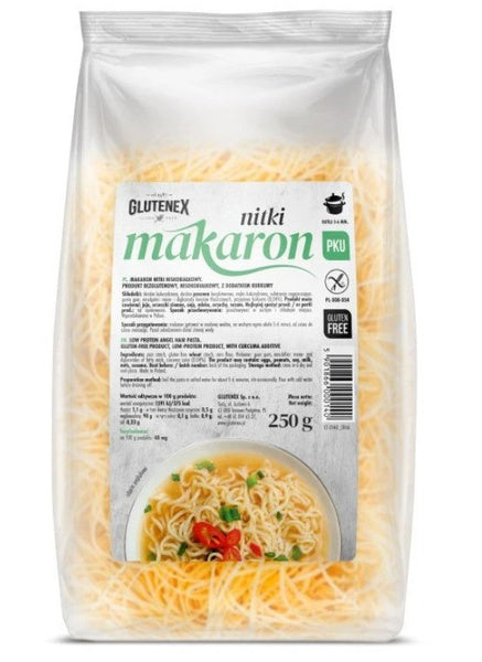 Makaron nitki niskobiałkowy bezglutenowy 250 g - Glutenex