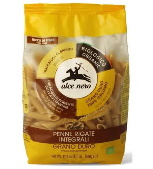 Makaron penne semolinowy razowy 500 g - Alce Nero (EKO)