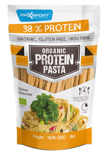Makaron proteinowy fettuccine z soi zielonej i quinoa bezglutenowy 200 g - Maxsport (EKO)