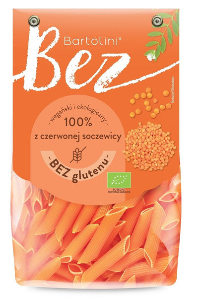 Makaron proteinowy penne z soczewicy czerwonej bezglutenowy 250 g - Bartolini (EKO)