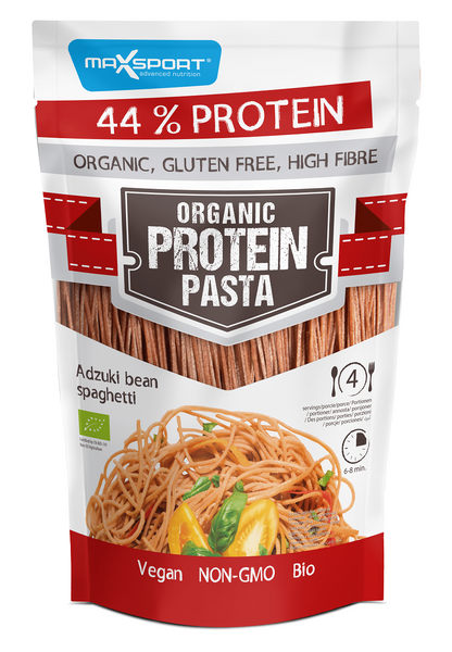 Makaron proteinowy spaghetti z soi i fasoli czerwonej adzuki bezglutenowy 200 g - Maxsport (EKO)