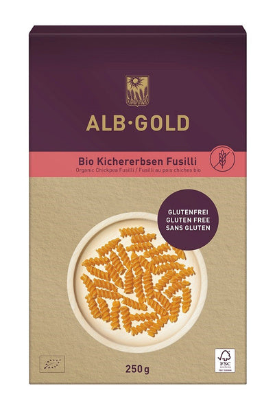 Makaron proteinowy świderki z ciecierzycy bezglutenowy 250 g - Alb-Gold (EKO)