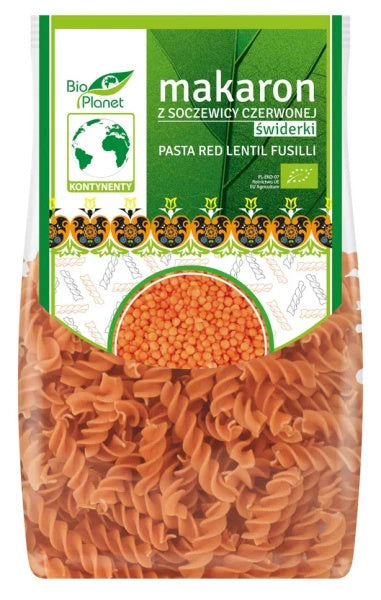 Makaron proteinowy świderki z soczewicy czerwonej 250 g - Bio Planet (EKO)