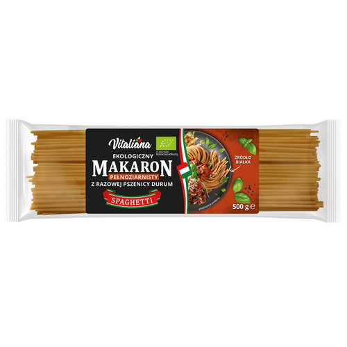 Makaron spaghetti semolinowy razowy 500 g - Vitaliana (EKO)