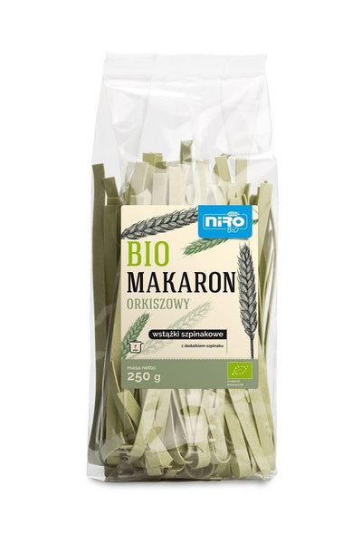 Makaron wstążki orkiszowy szpinakowy 250 g - Niro (EKO)