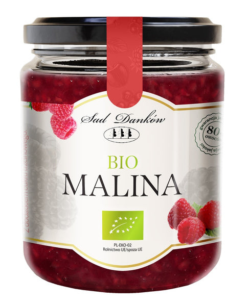Malina 80 % z cukrem trzcinowym 270 g - Sad Danków (EKO)