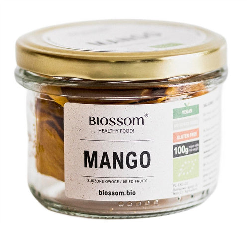 Mango suszone bezglutenowe 100 g - Biossom (EKO)