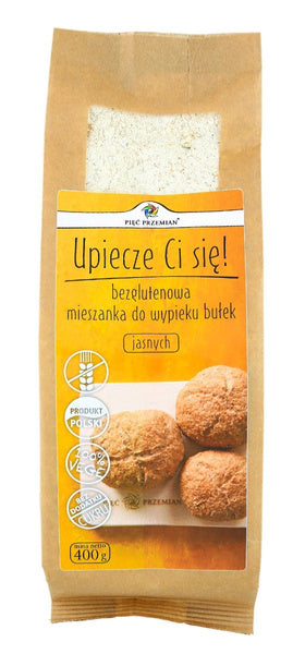 Mieszanka do wypieku bułek jasnych bezglutenowa 400 g - Pięć Przemian