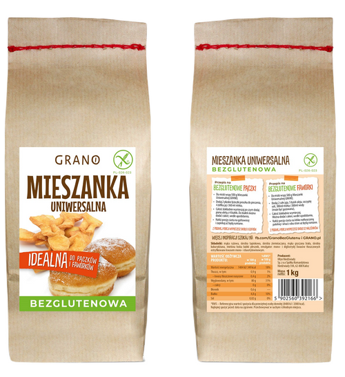 Mieszanka do wypieku gofrów naleśników uniwersalna bezglutenowa 1 kg - Grano