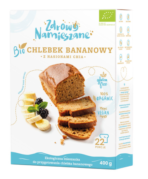 Mieszanka na chlebek bananowy z nasionami chia bezglutenowa 400 g - Zdrowo Namieszane (EKO)