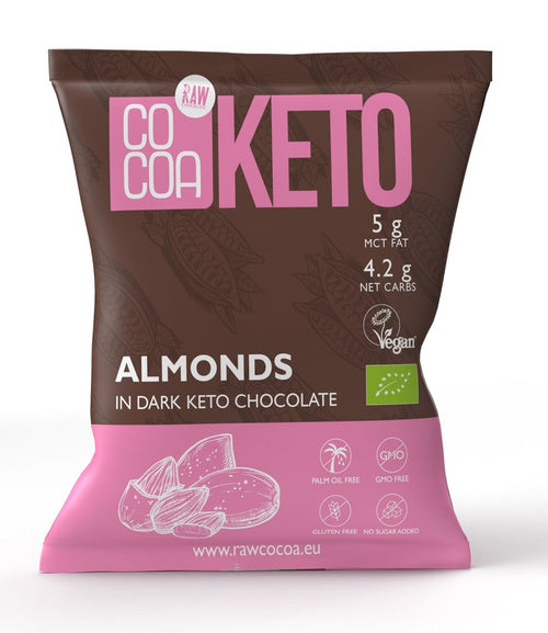 Migdały w czekoladzie KETO z olejem MCT bezglutenowe 70 g - Cocoa (EKO)