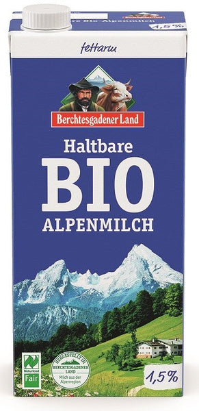 Mleko Alpejskie UHT 1,5 % 1 l - Berchtesgadener Land (EKO)