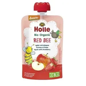 Mus czerwona pszczoła jabłko truskawka bez dodatku cukru od 8 msc. 100 g - Holle (EKO)