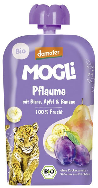Mus śliwka gruszka jabłko banan bez dodatku cukru od 12 msc. 100 g - Mogli (EKO)
