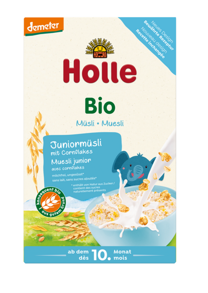 Musli dla dzieci junior z płatkami kukurydzianymi od 10 msc. 250 g - Holle (EKO)