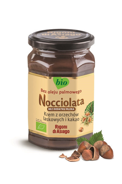Nocciolata krem wegański z orzechów laskowych i kakao bezglutenowy 250 g - Rigoni Di Asiago (EKO)
