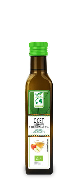 Ocet jabłkowy 5 % niefiltrowany 250 ml - Bio Planet (EKO)