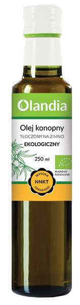 Olej konopny tłoczony na zimno 250 ml - Olandia (EKO)