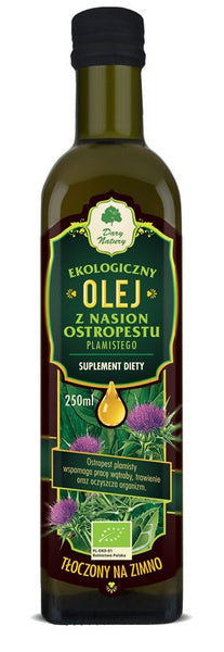Olej z ostropestu plamistego tłoczony na zimno 250 ml - Dary Natury (EKO)