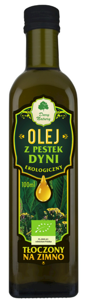 Olej z pestek dyni tłoczony na zimno 100 ml - Dary Natury (EKO)