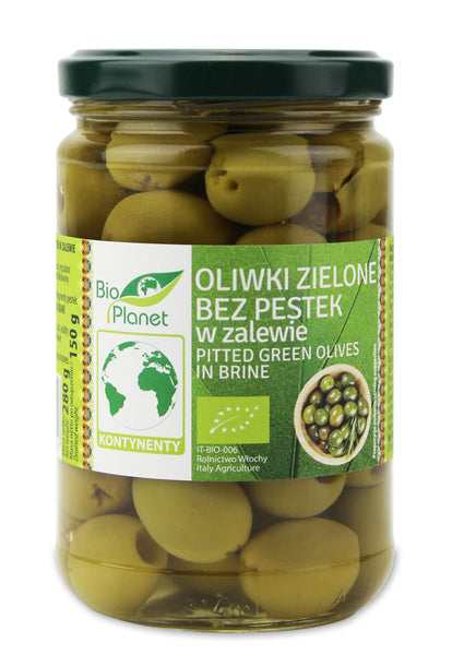 Oliwki zielone bez pestek w zalewie 280 g (150 g) - Bio Planet (EKO)
