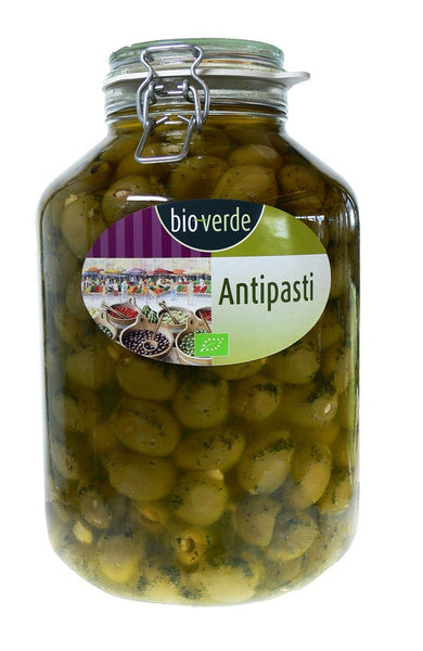 Oliwki zielone nadziewane migdałami z ziołami w oleju 4,75 kg - Bio Verde (EKO)