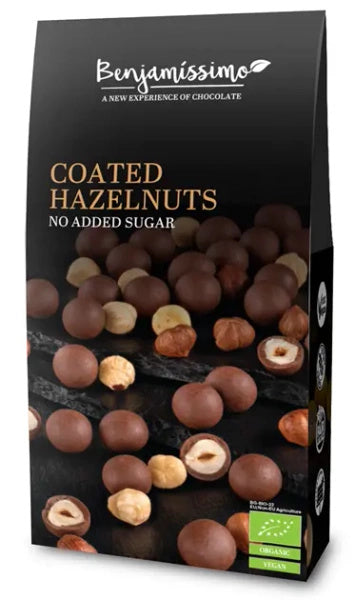 Orzechy laskowe w czekoladzie pralinowej bezglutenowe 60 g - Benjamissimo (EKO)