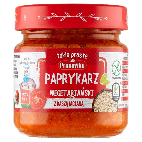 Paprykarz wegański z kaszą jaglaną bezglutenowy 160 g - Primavika