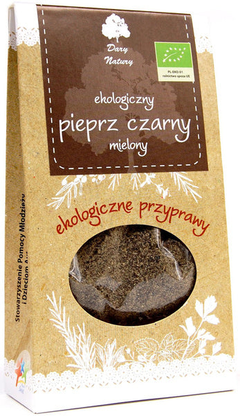 Pieprz czarny mielony 50 g - Dary Natury (EKO)