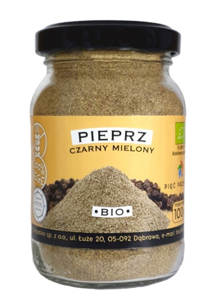 Pieprz czarny mielony bezglutenowy 100 g - Pięć Przemian (EKO)