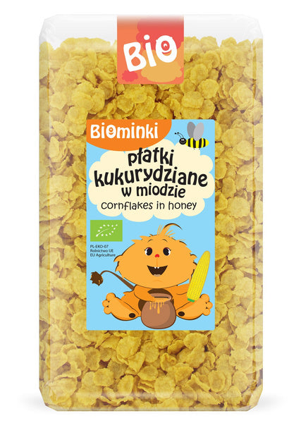 Płatki kukurydziane w miodzie 300 g - Biominki (EKO)