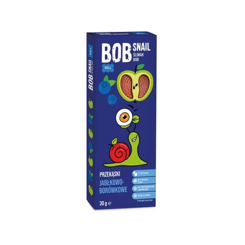 Przekąska bob snail roll jabłko borówka bez dodatku cukru bezglutenowa 30 g - Bob Snail