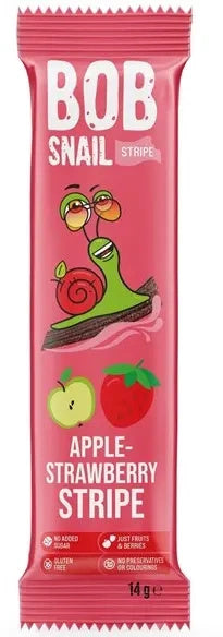 Przekąska stripe jabłko truskawka bez dodatku cukru bezglutenowa 14 g - Bob Snail