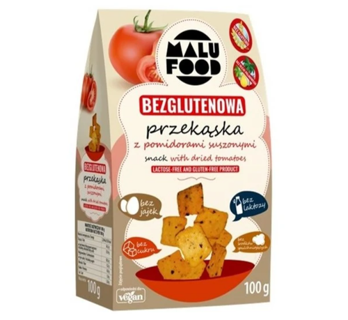 Przekąska z suszonymi pomidorami bez cukru bezglutenowa 100 g - Malu Food