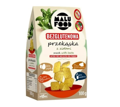 Przekąska z ziołami bez cukru bezglutenowa 100 g - Malu Food