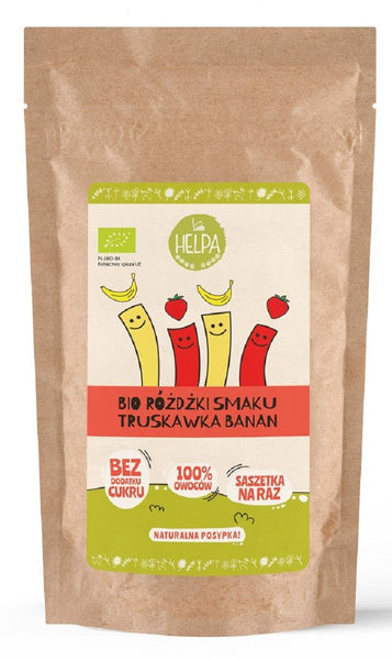Różdżki smaku mix truskawka banan liofilizowane owoce 10 szt. 20 g - Helpa (EKO)