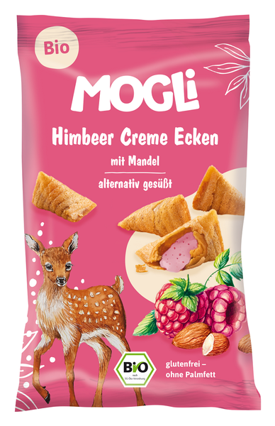 Rożki z kremem migdałowo malinowym bezglutenowe 30 g - Mogli (EKO)
